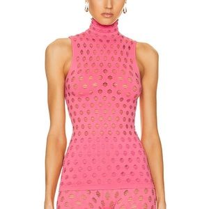 MAISIE WILEN | Sleeveless Perforated Turtleneck | Small